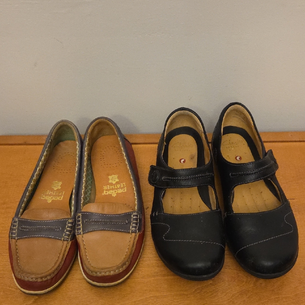 Women's Loafers and Mary Jane Shoes - Tan and Black